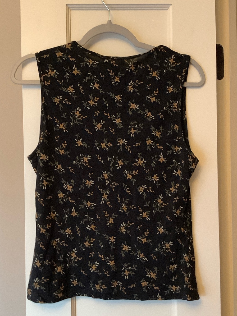 The Limited Black Floral Tank Top with Tan & Green Sprigs - Picture 5 of 5